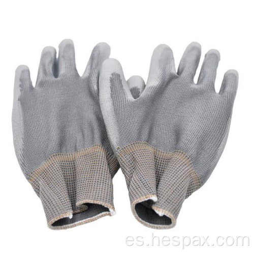 Hespax 13Gauge Nylon Pu Trabajo protector de guantes Construcción